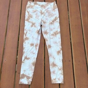 PINK Victoria's Secret Tie-Dye Crossover Front Leggings - Brown and White